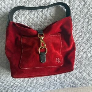 Dooney & Bourke Red Suede Hobo Bag